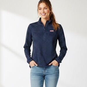 Vineyard Vines women's Sankaty Shep Shirt performance quarter-zip pullover, M